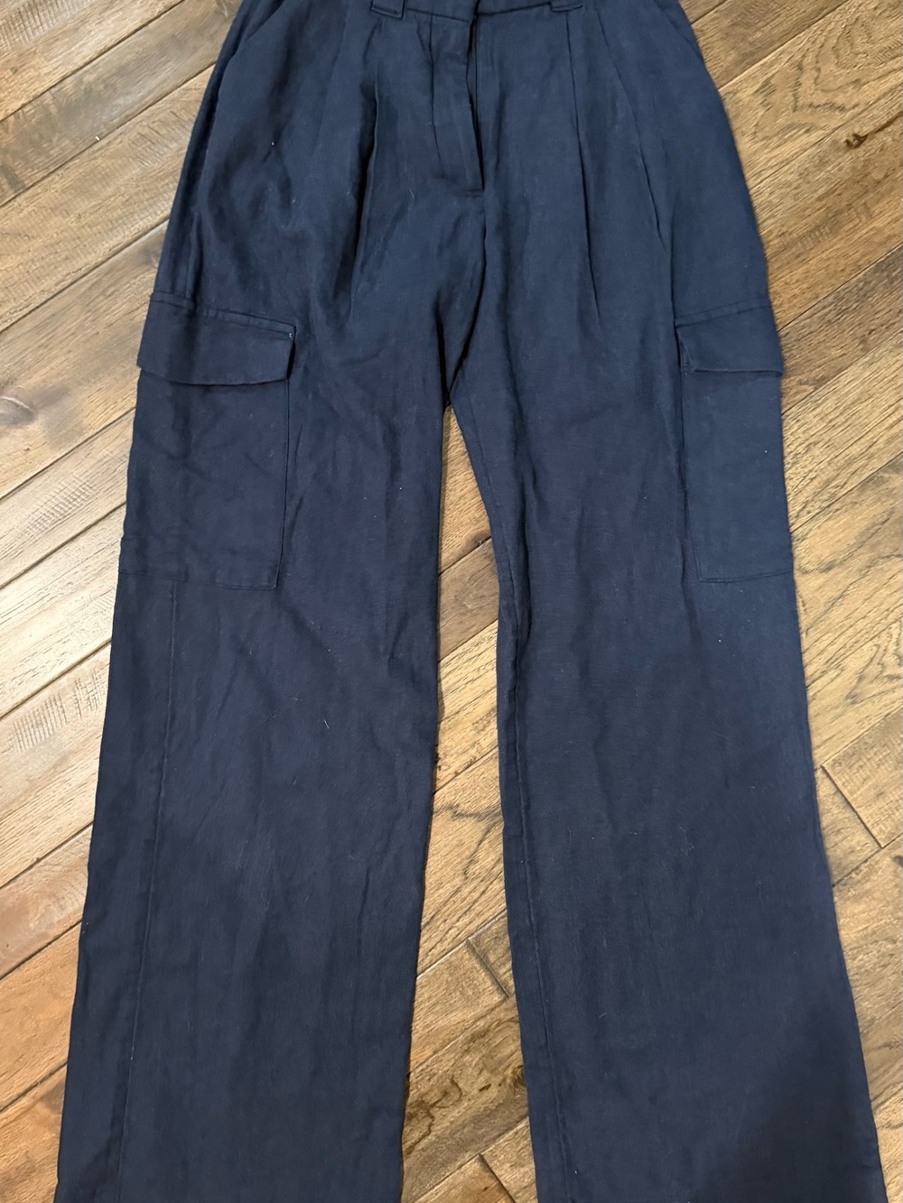 Abercrombie & Fitch Navy Linen Trousers Size XXS